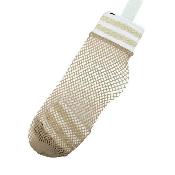 Treasure & Bond Gold & Beige Mesh Ankle Socks OS - Picture 2 of 2